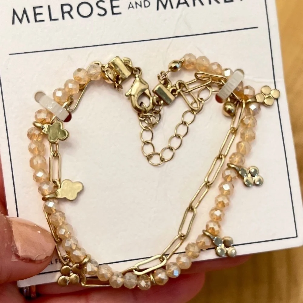 Melrose And Market NWT Bracelet Pink And Gold Nickel Free